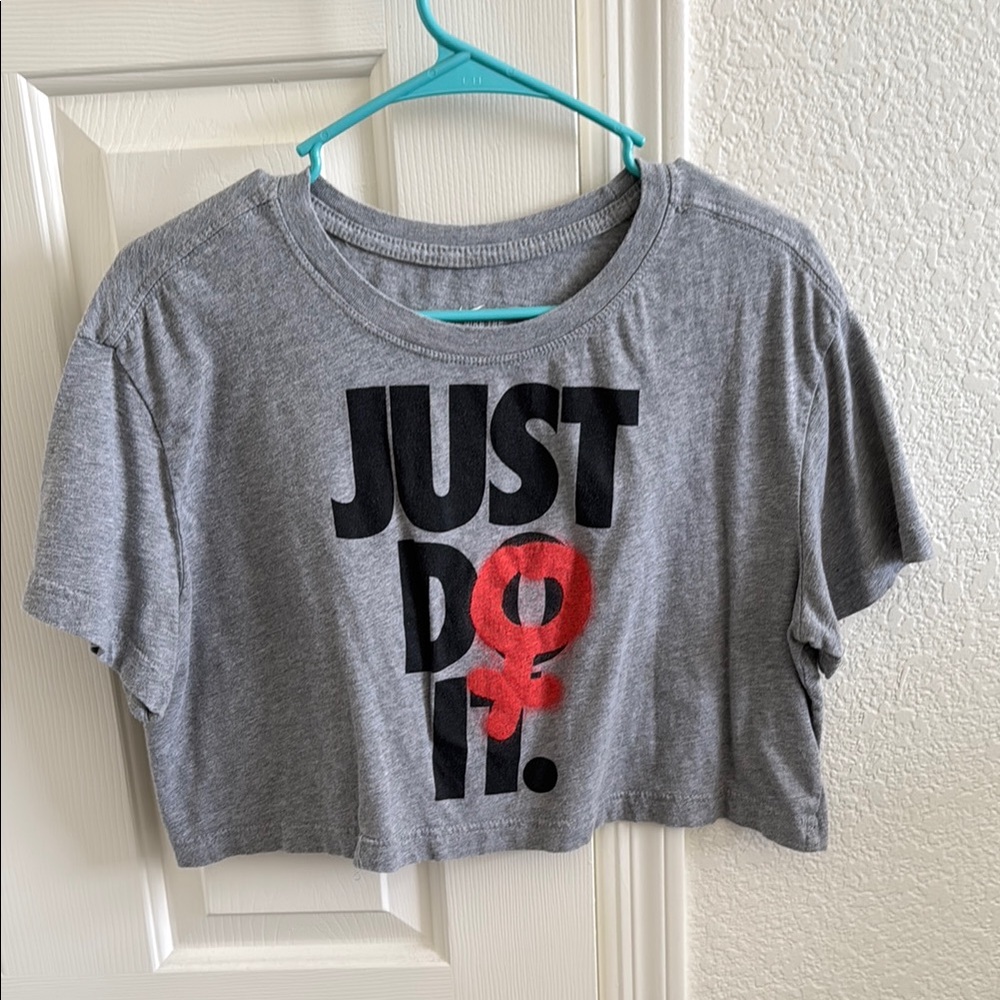 Gray Nike Crop Top